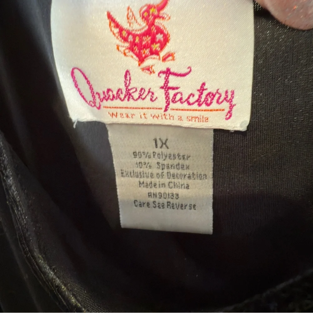 Quacker Factory Velvet Velour 2 Piece Cardigan And Tank Set Black Women Size 1X